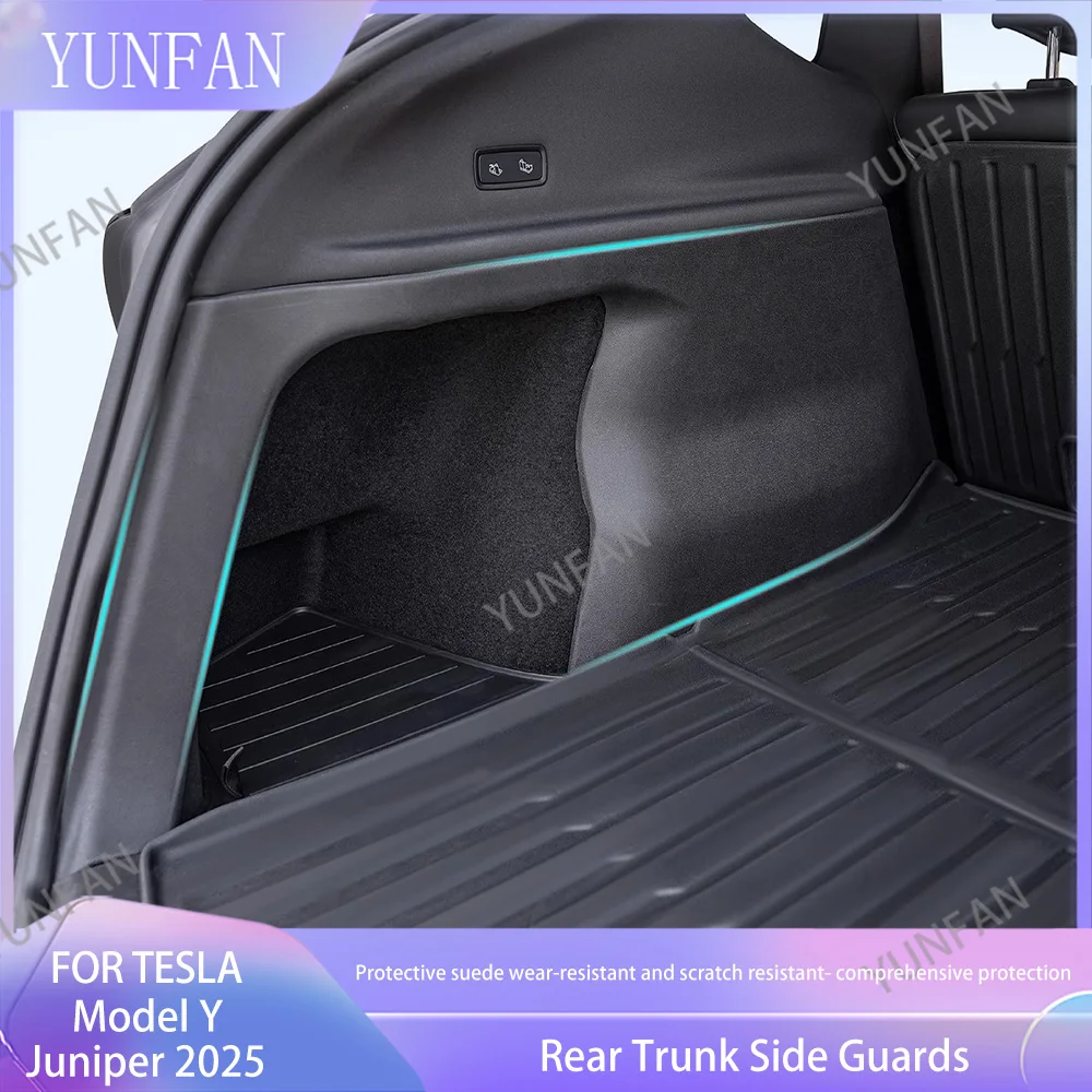 

For Tesla Model Y Juniper 2025 2026 Rear Trunk Side TPE Anti-Kick Pad, Full Coverage Anti-Dirty Accessories