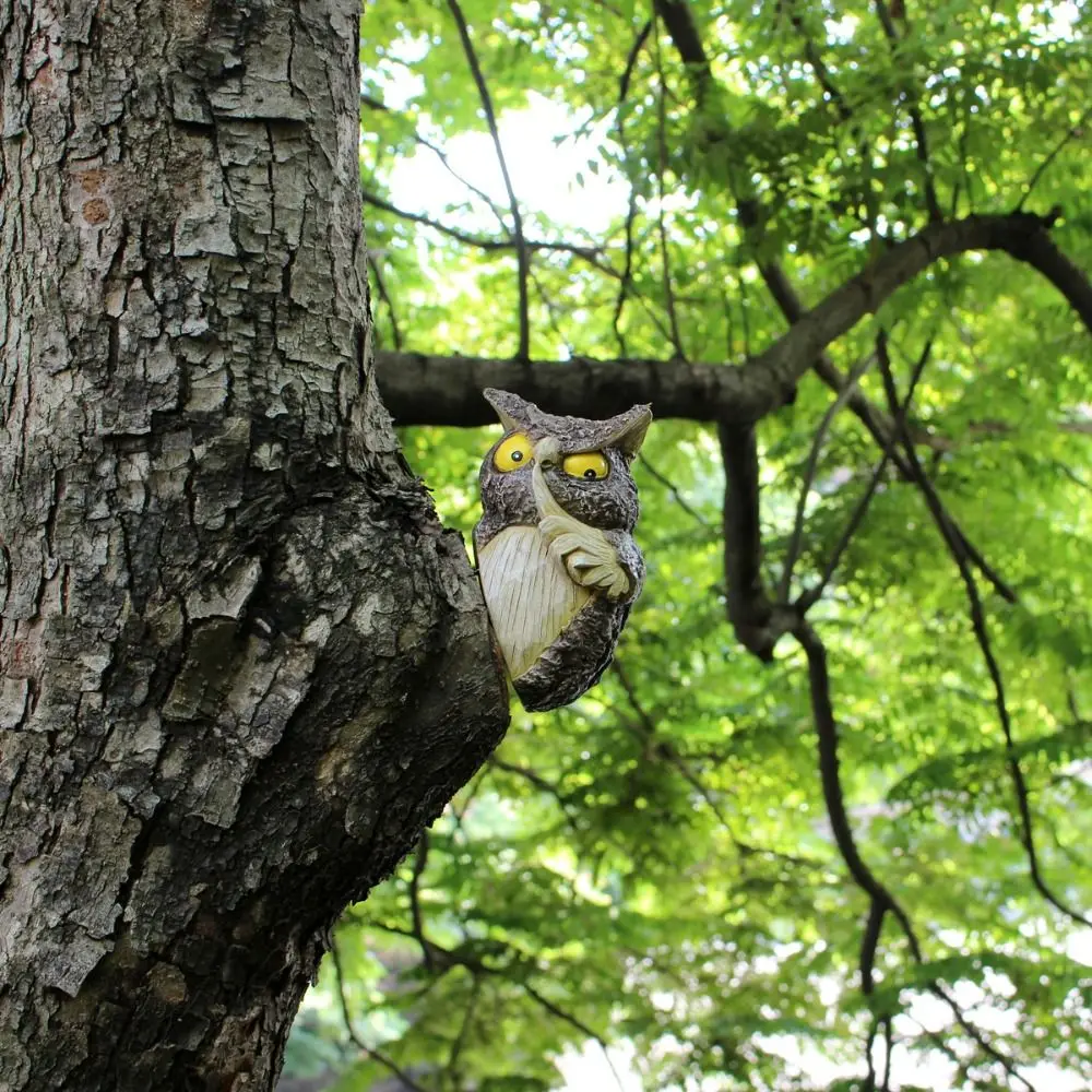 الراتنج البومة شجرة معلقة مقلد لطيف شجرة زينة قلادة شخصية مقاوم للماء مصغرة تمثال النحت هدية #4