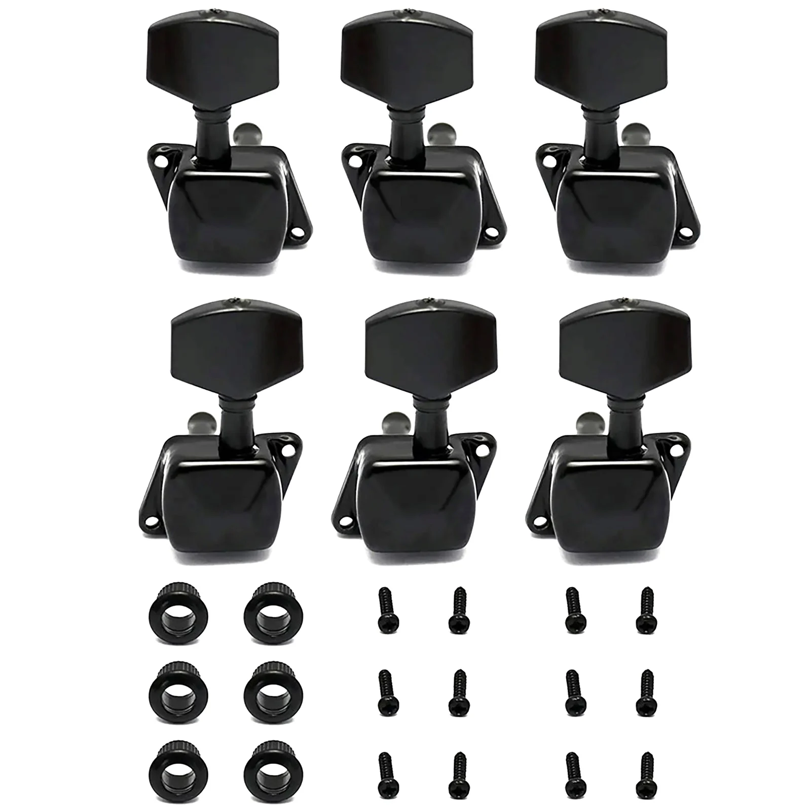 6個入り 3L 3R 半閉鎖式チューナーマシンヘッド エレキギター/フォークギター/アコースティックギター用弦調整ペグ チューニングパーツ