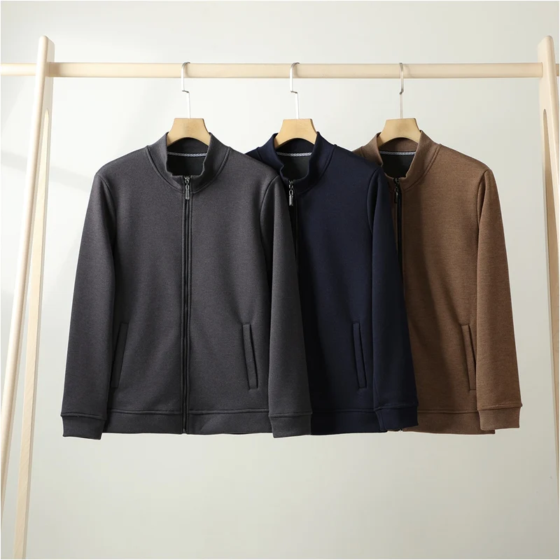 

Мужская шерстяная куртка с воротником-стойкой на подкладке, повседневная удобная теплая модная осенне-зимняя верхняя одежда 250