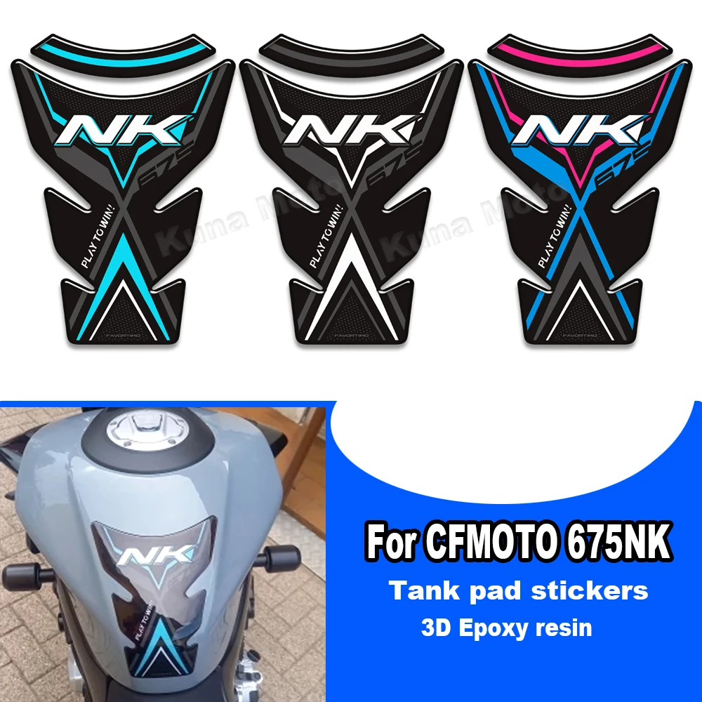 

Motorcycle Tank Pad Side Grips Gas Fuel Oil Knee Protector 3D Stickers Decals For CFMOTO 675NK 675 NK