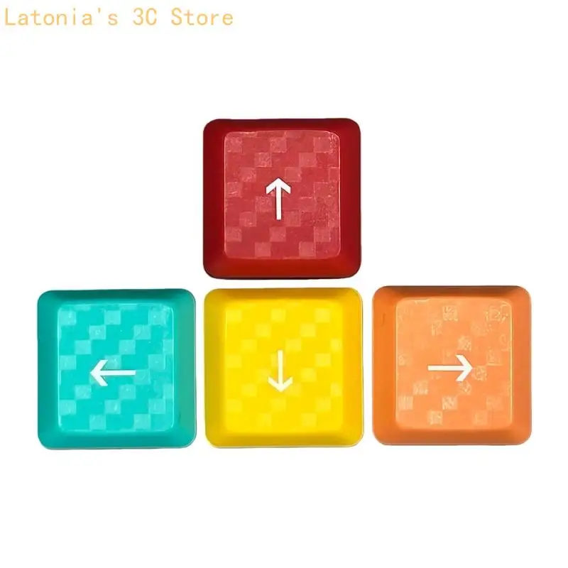 Nonslip Texture Translucents Cap 4Keys/Set WASD Arrows Backlit GL Switches Keycaps for Gamer X3UB