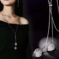 Vintage Geometric Crystal Necklace & Pendant For Women Sweater Chain Collier Fashion Long Necklace Fashion Girl Collar Jewelry