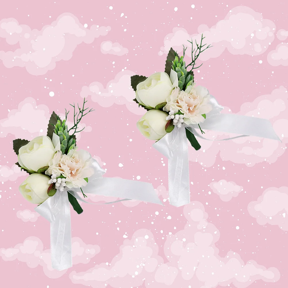 2 قطعة بروش الورد الاصطناعي الزفاف الصدار لحفل زفاف العروس العريس زهرة التلبيب دبوس دعوى ملحق مساء حفلة موسيقية ديكور