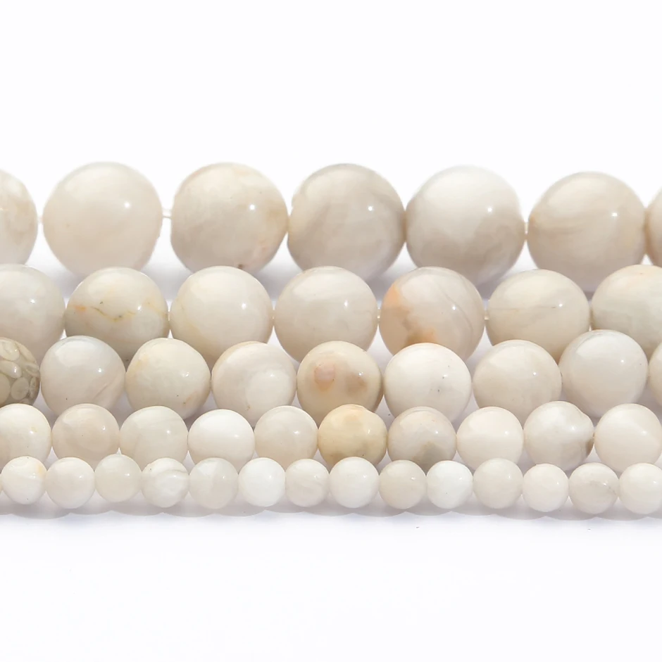 Perles d'espacement en pierre naturelle blanche mate Crazy Agate, 4-12mm, pour la fabrication de bijoux, accessoires pour bracelets et colliers DIY