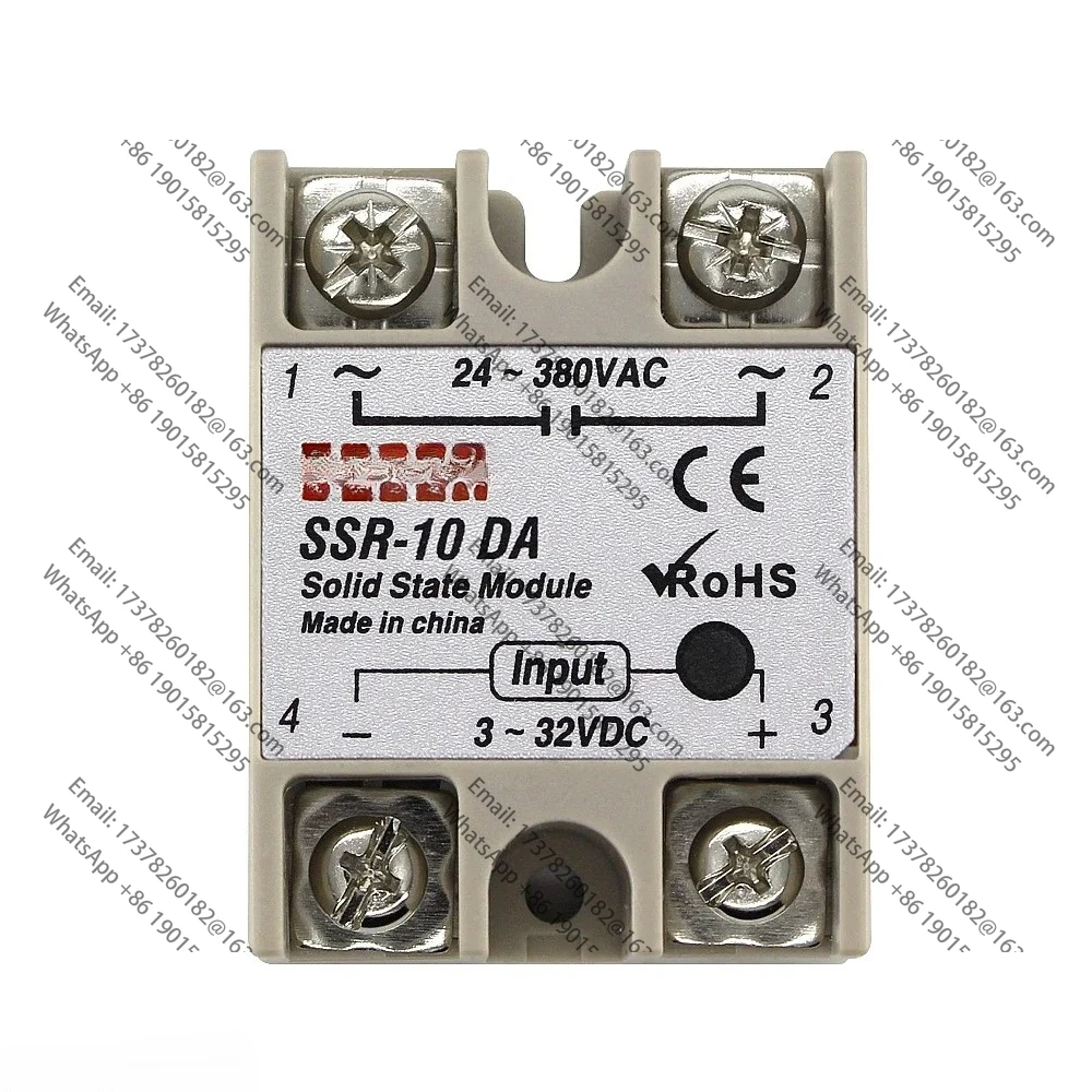 

Módulo de relé de estado sólido, SSR-10DA, SSR-25DA, 10A, 25A, 40A, 3-32V, entrada DC 24-380V, Price of 5 pieces