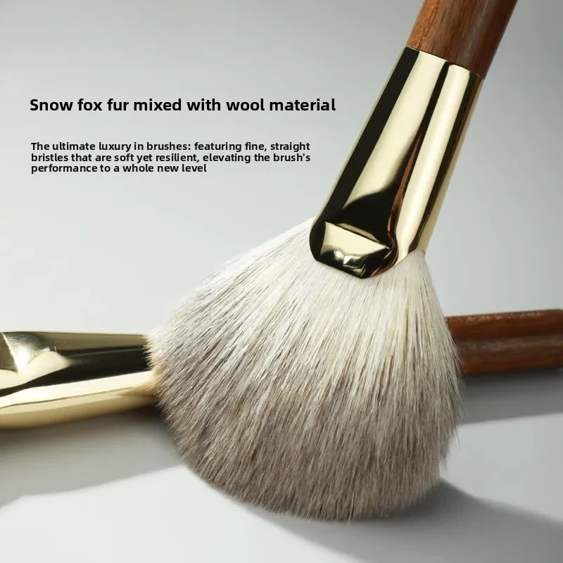 10 snow fox wool professional makeup brush sets, animal hair gift box with high-end high-quality tools