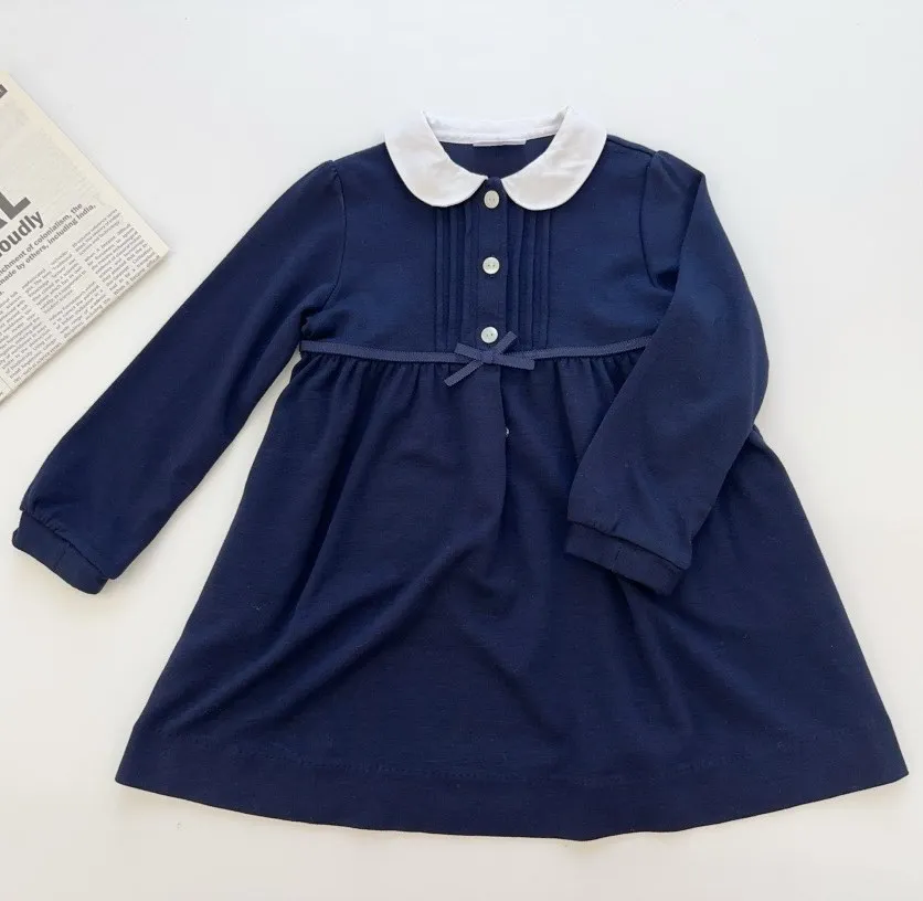 

kids girls clothes girls dress Student style white-collar worker Long sleeved dress kids clothing