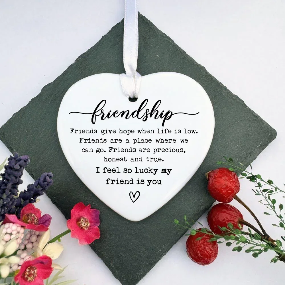 Friendship Ceramic Heart Gift Romantic Gifts for Him/her/family Friend Anniversary Friend Keepsake Ceramic Decorations Ornament