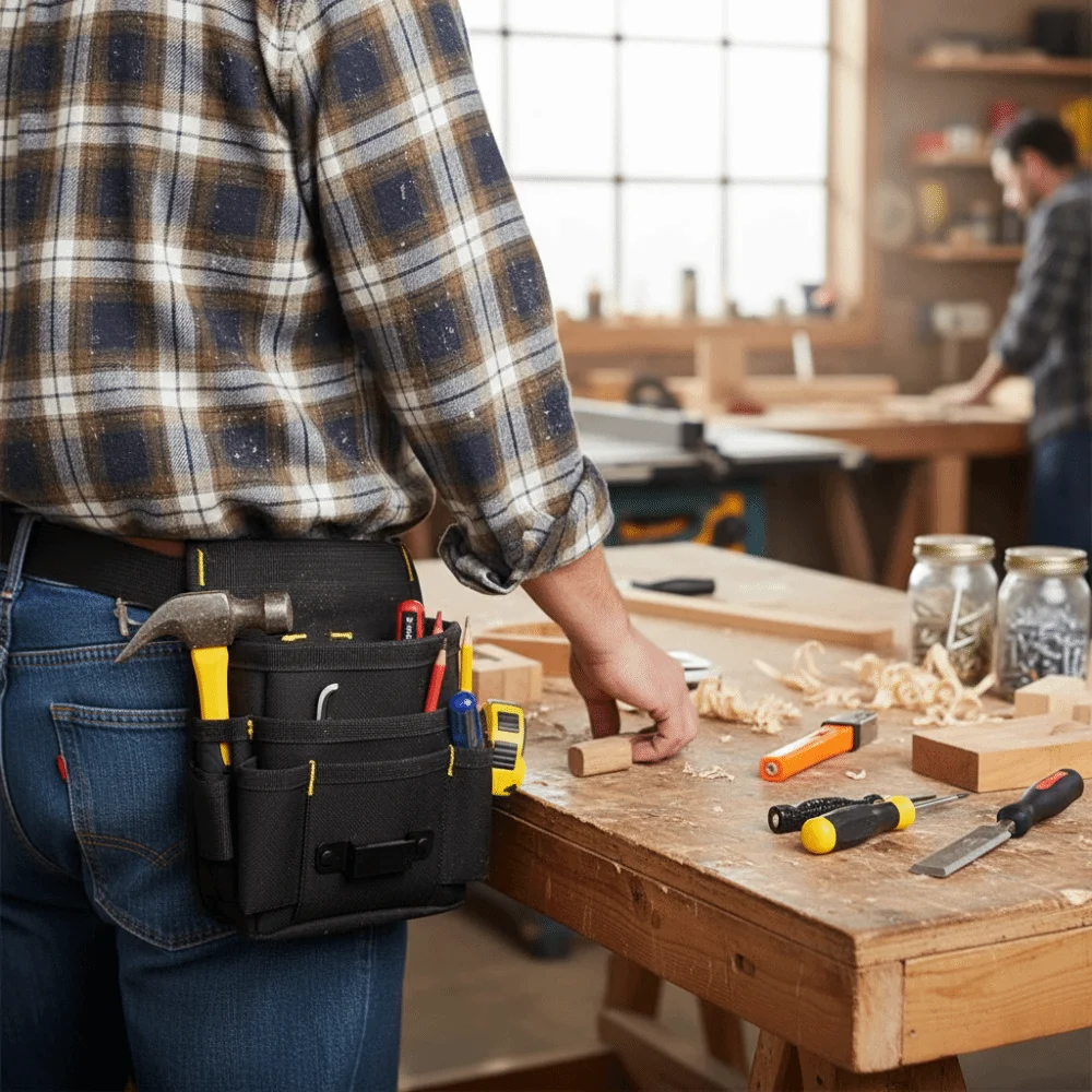 

Регулируемый поясной ремень для садовых инструментов, ткань Оксфорд, сумка для инструментов с несколькими карманами, прочный материал, многофункциональная поясная сумка для инструментов