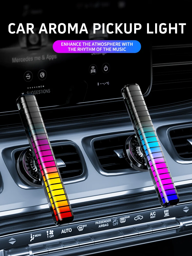 شريط إضاءة جو شاشة ثلاثية الأبعاد لتصدير السيارات، جو عطري، أوضاع متعددة قابلة للتعديل، ضوء لاقط إيقاع LED RGB