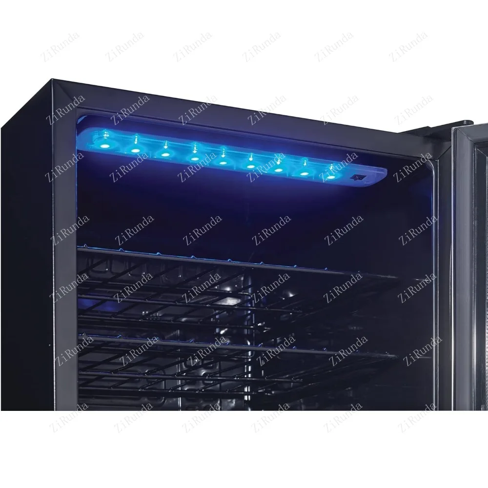 Независимый однозонный холодильник со стеклянной дверью, вмещает 36 бутылок, подходит для кухни, дома, бара, 3,3 кубических ножек.