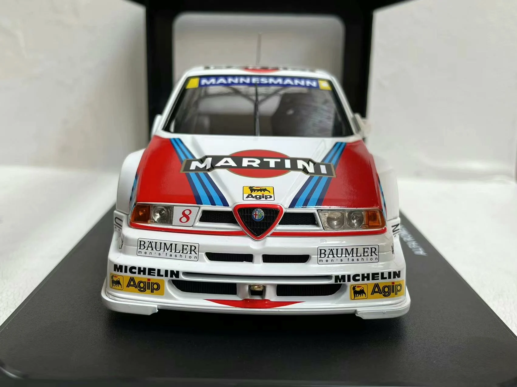 WERK83 1/18 스케일 알파 로미오 1995 # 8 알파 로미오 레이싱 합금 자동차 모델 장난감 선물