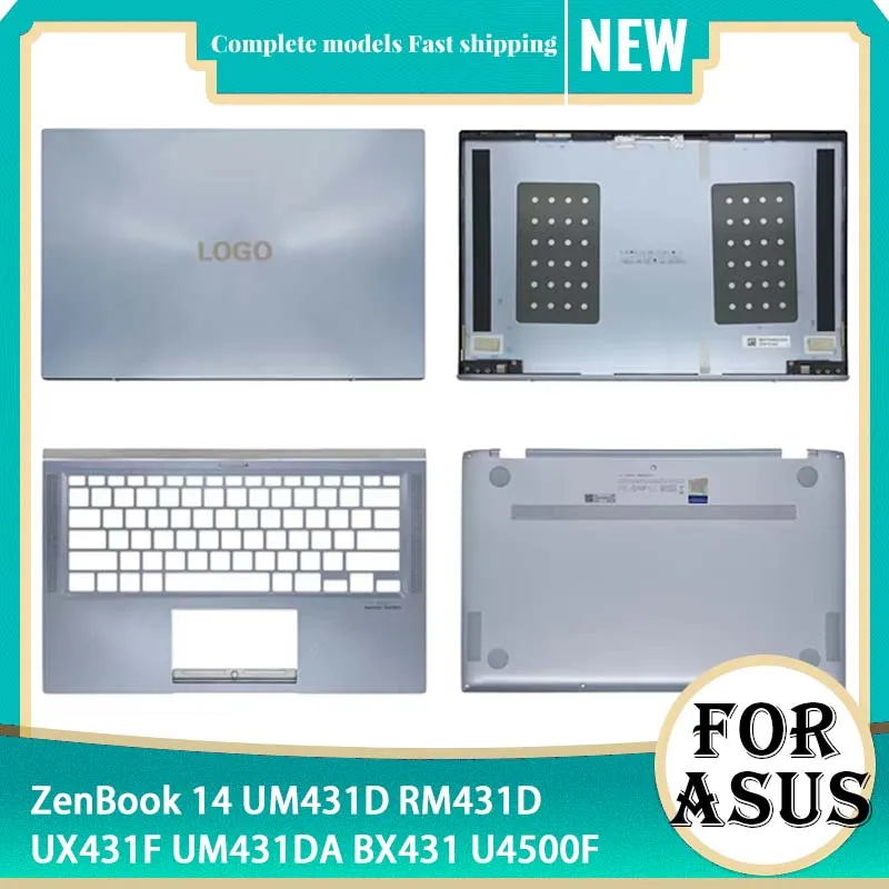 

Новинка 95%, планшетофон для ноутбука ASUS ZenBook 14 UM431D RM431D UX431F UM431DA U4500F, задняя крышка ЖК-дисплея, передняя панель, Упор для рук, нижняя деталь