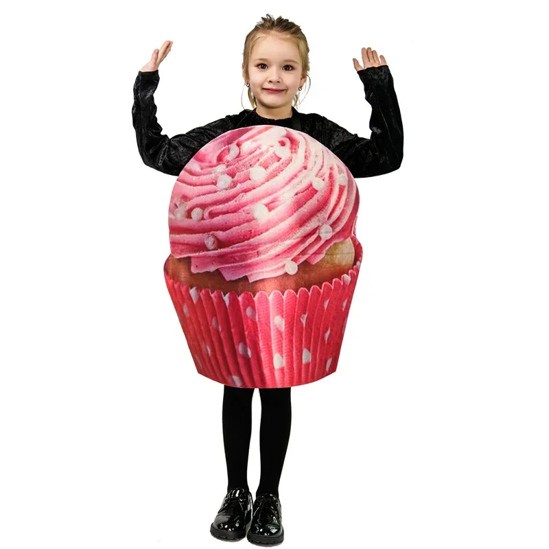 Disfraces Unisex para niños, Cosplay de Hot Dog, juego de rol de Halloween, mono de helado, vestido elegante para niña, fiesta de cumpleaños de fresa