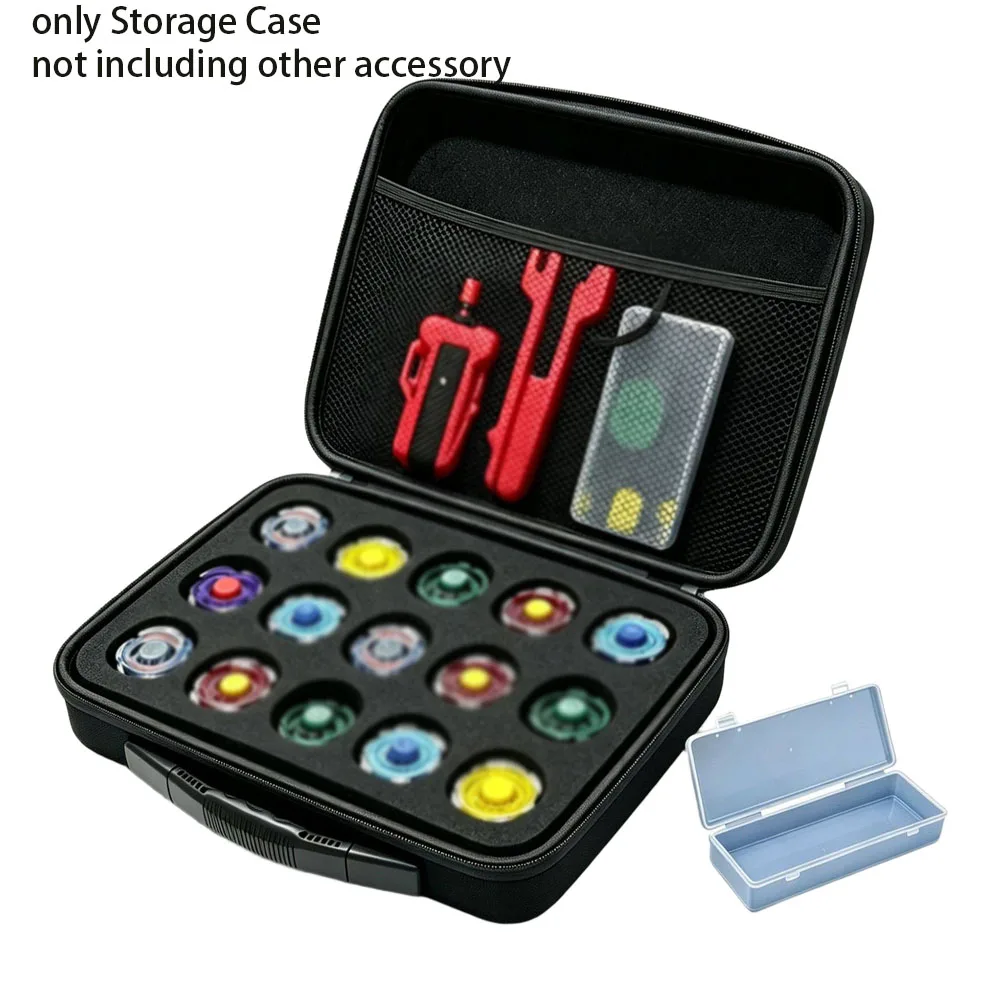 Gyro Battle Storage Case 9-15 Slots Portable Organizer With Hand Strap For Rotating Tops Toys ABS Plastic Black Blue Red