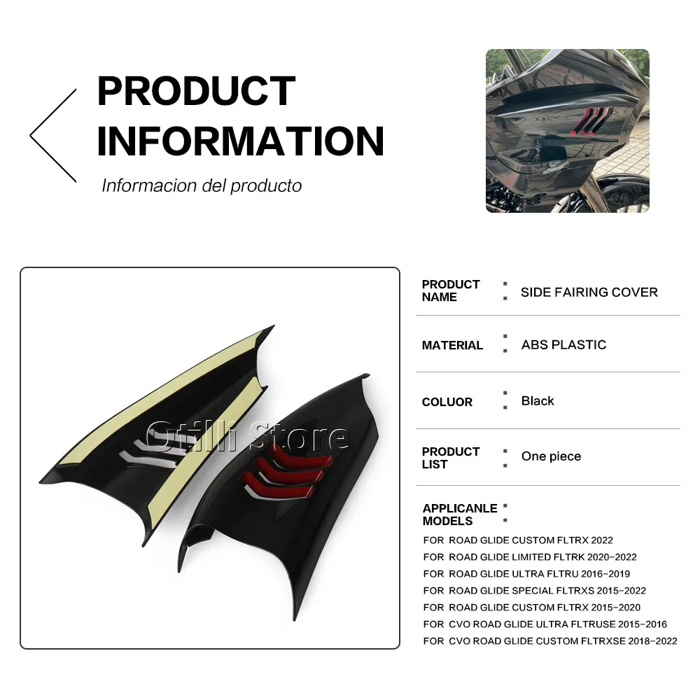 Motorcycle Air Deflectors Fairing Wing Side Windshield Fairings For Road Glide Custom FLTRX Ultra FLTRU Special FLTRXS Limited