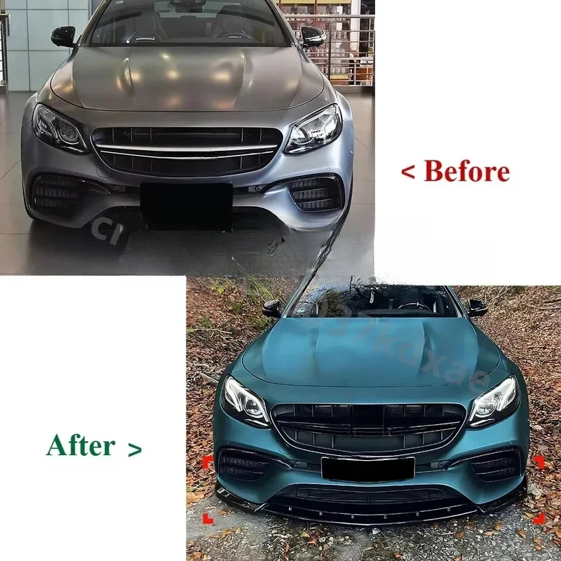 High Quality Front Chin Lip Diffuser Bumper Trim Tuning Kit Fit W213 2016-2020