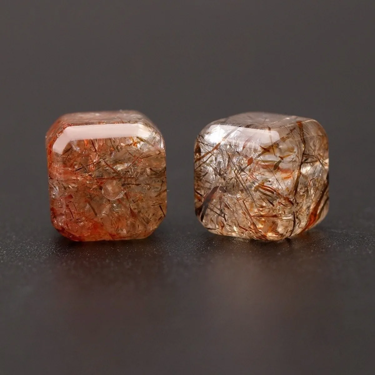 

3pcs 7.5~10mm Cubic Shape Natural Black Super Seven Quartz Beads Loose Gemstones