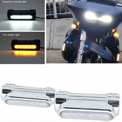 Motorcycle Highway Bar Switchback Turn Signal Light White Amber LED For Crash Bars for Harley Touring Models For victory