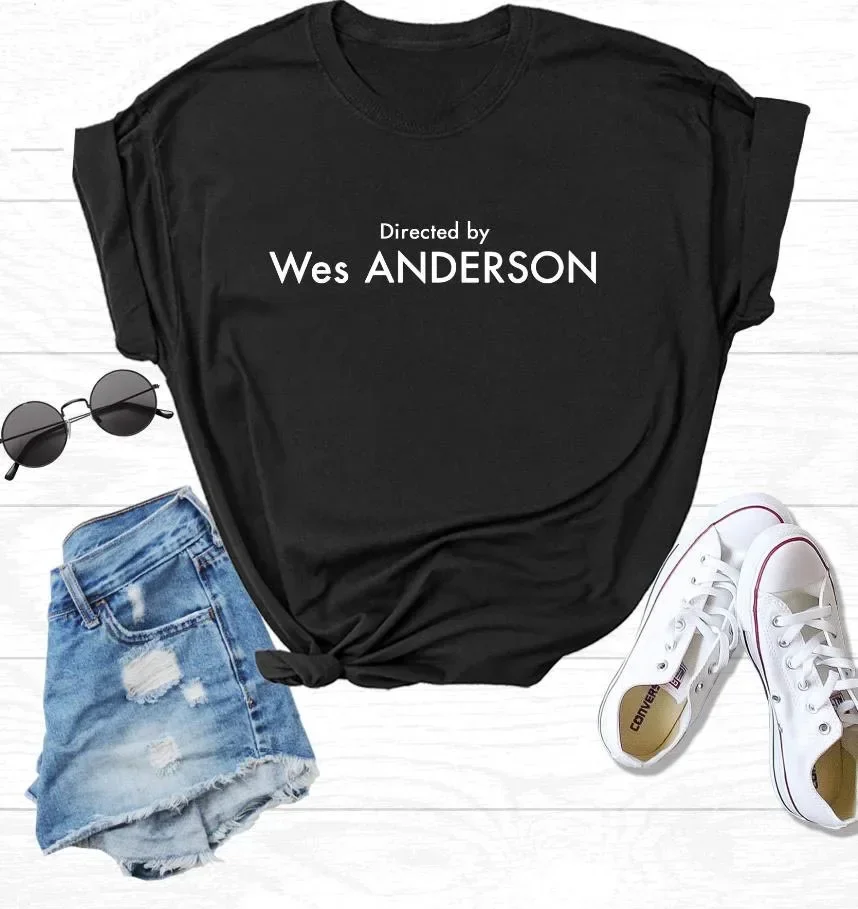 22024 Directed By Wes Anderson Print Women Casual Funny t shirt For Lady Girl Top Tee Hipster  y2k top women clothing  graphic