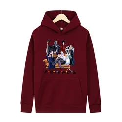 Halloween Friends Letter Printed Hoodie Men's Fashion Sportswear Wool Warm Couple Casual Harajuku Street Hooded Pullover