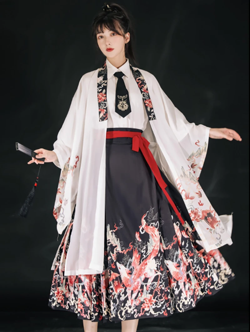 Hanfu Women's Ancient Chinese Hanfu Costume Role Playing Costume Spring And Autumn Long Sleeved 3-piece Set