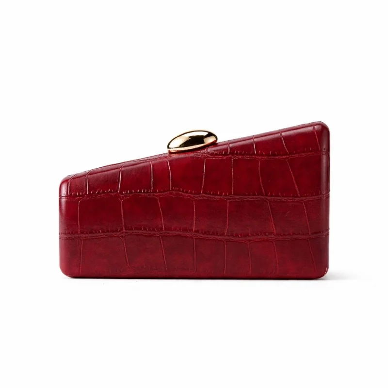 Vintage Design Irregular Handbag New Shoulder Diagonal Crossbody Bag Shaped Snake Pattern PU Leather Clutch Bag
