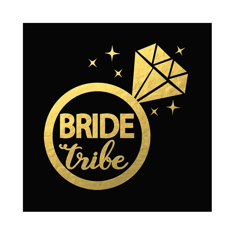5pcs Team Bride Temporary Tattoo Stickers Bridesmaid Tribe Squad Golden Fake Tattoos Bachelorette Party Sticker Wedding Supplies