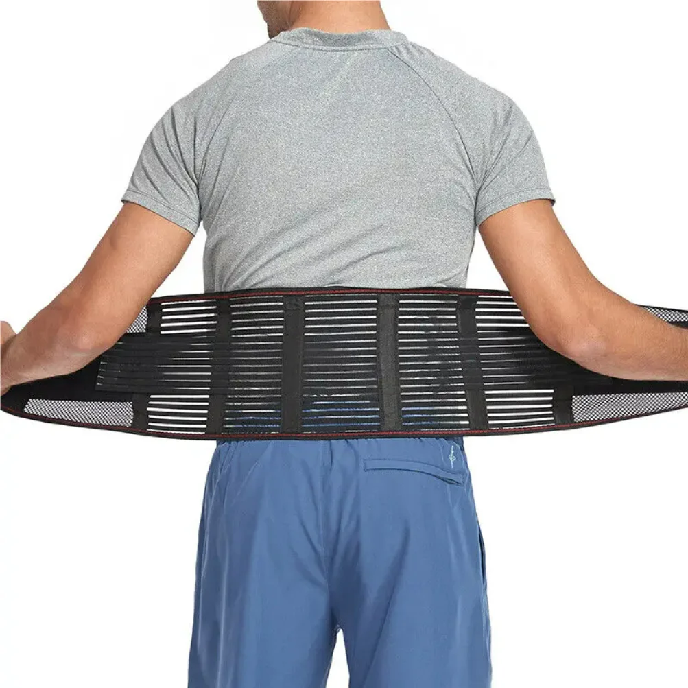 Lower Back Support Waist Sprain Brace Belt Sciatica Pain Therapy Work Men Women Adjustable Waist Trainer Belt Lumbar Corset
