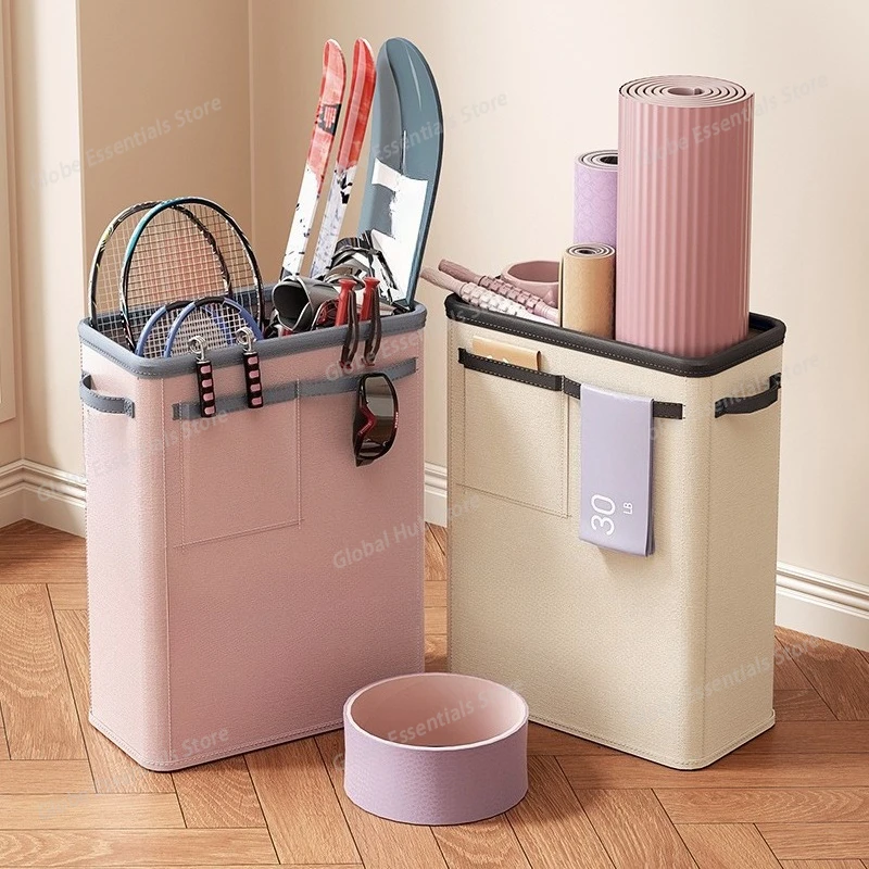 

Корзина для хранения йоги. Хранение спортивного оборудования. Складные разные предметы. Органайзер для коврика для йоги.