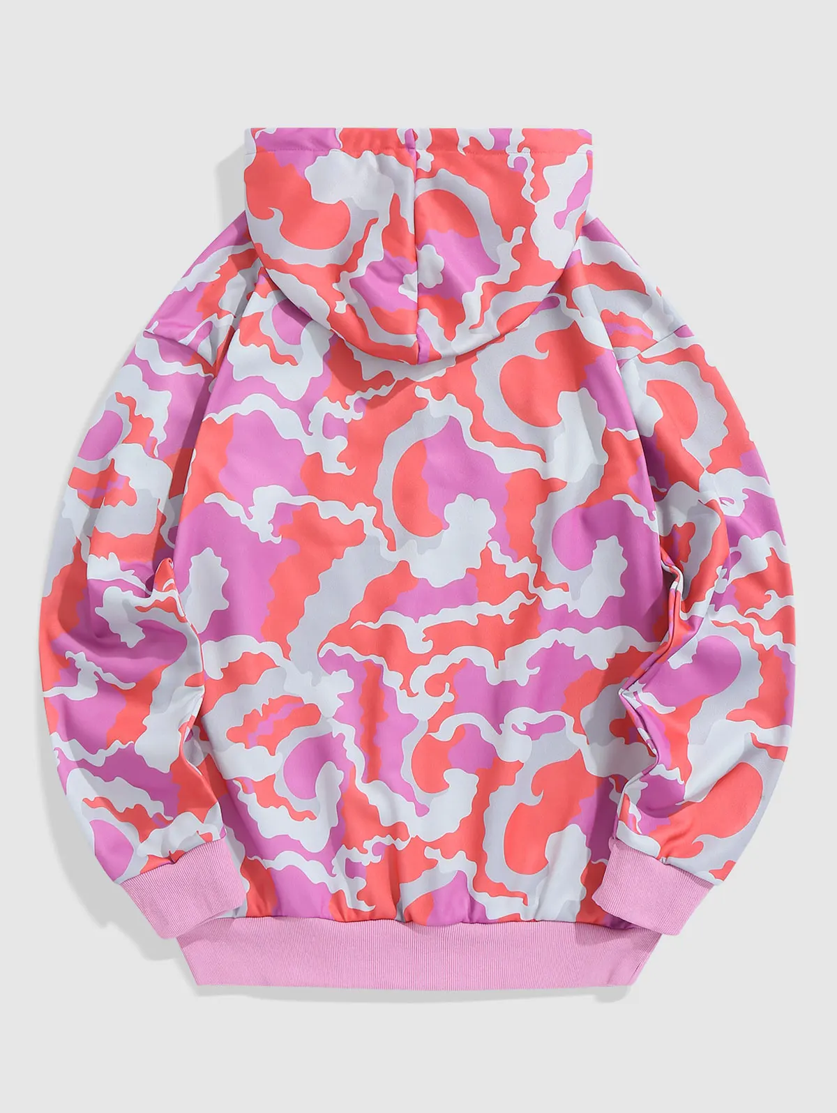 ZAFUL PASSION Embroidered Fleece Lining Camo Hoodie