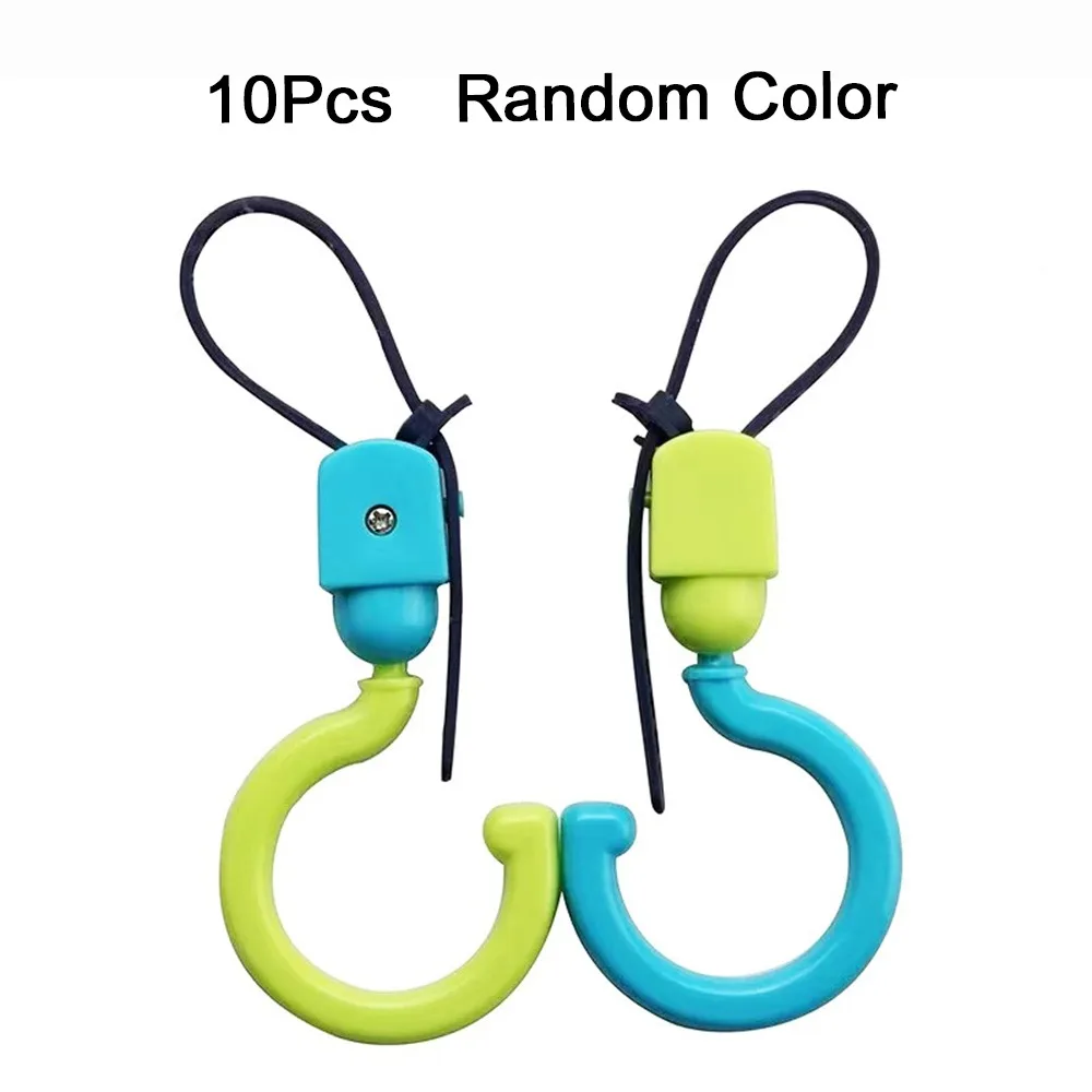 

10Pcs Multipurpose Dopamine Baby Stroller Hook Hanging Rotating Car Seat Hooks Non-Marking Foldable Universal S Hooks Kitchen