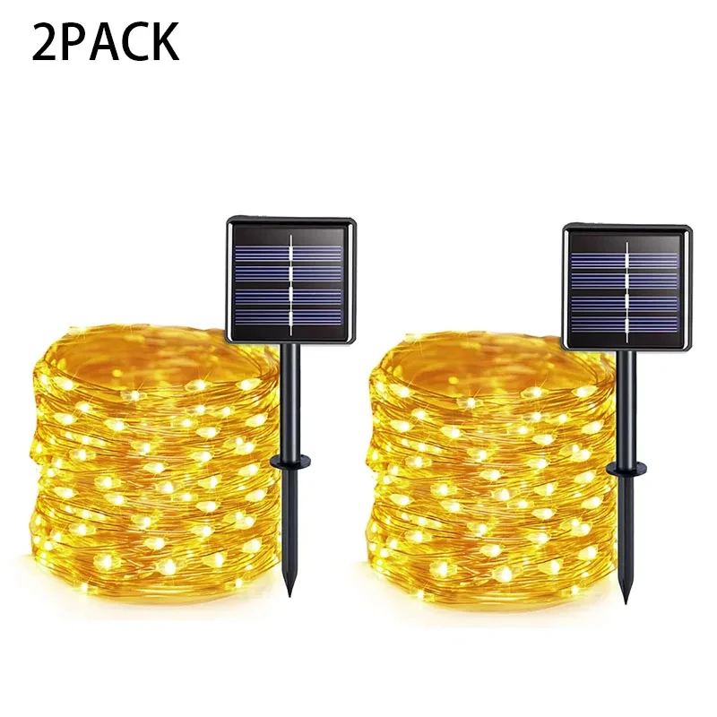 102M/52M/32m/22m/11m/7m Solar LED Licht Outdoor Girlande wasserdichte Girlande Lichterketten Straße Girlande für Hochzeit Party Decor
