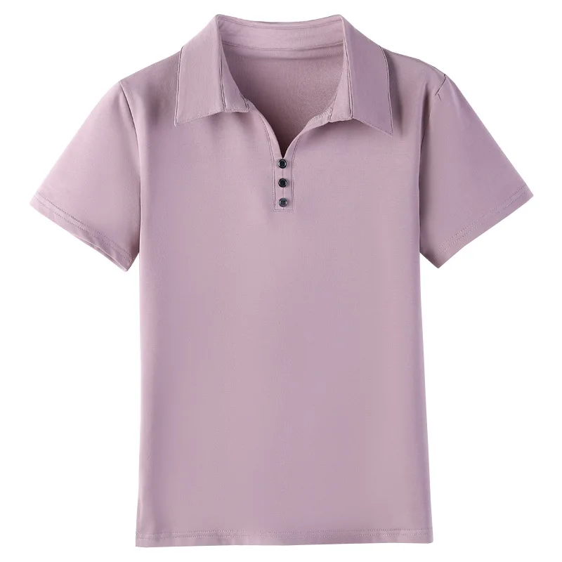 2024 new summer short-sleeved ladies T-shirt half-sleeved women\'s POLO bottoming shirt lapel ladies T-shirt tops