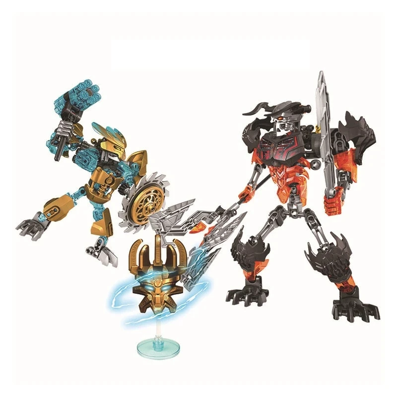 Gouden Masker Bionicle Ice Master Bouwstenen Beschermer Kopaka Anime Actionfiguren Soldaat Robot Steentjes Speelgoed voor Jongens Cadeaus
