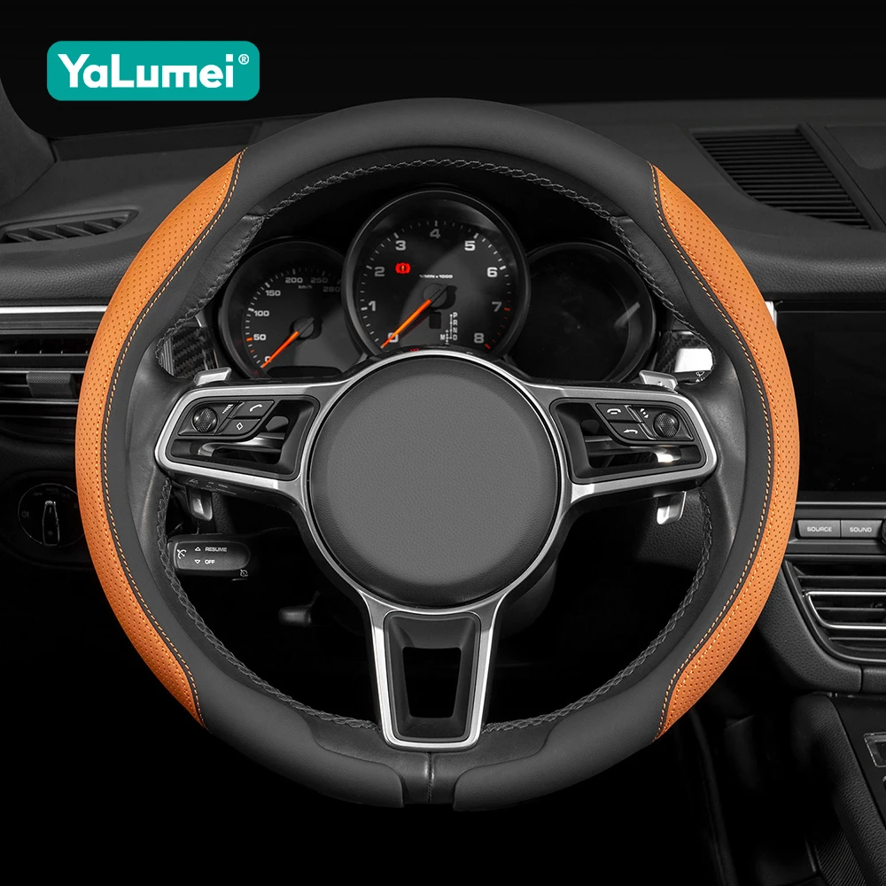 Capa de Volante Antiderrapante Nappa para Citroen C1 C2 C3 C4 C5 C6 C8 Grand Picasso Aircross Xsara Tourer XM Berlingo Jumper