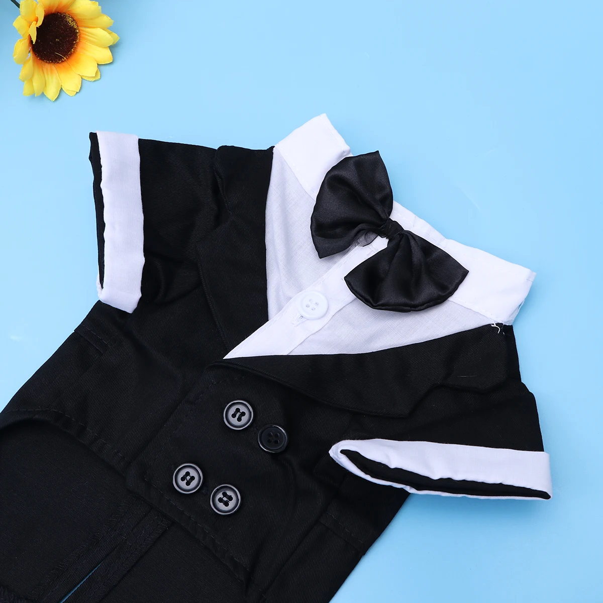 فستان زفاف للكلاب على الطراز البريطاني بدلة سهرة سوداء مقاس S زي رسمي للحفلات للحيوانات الأليفة معطف شهم زي ملابس الحيوانات الأليفة