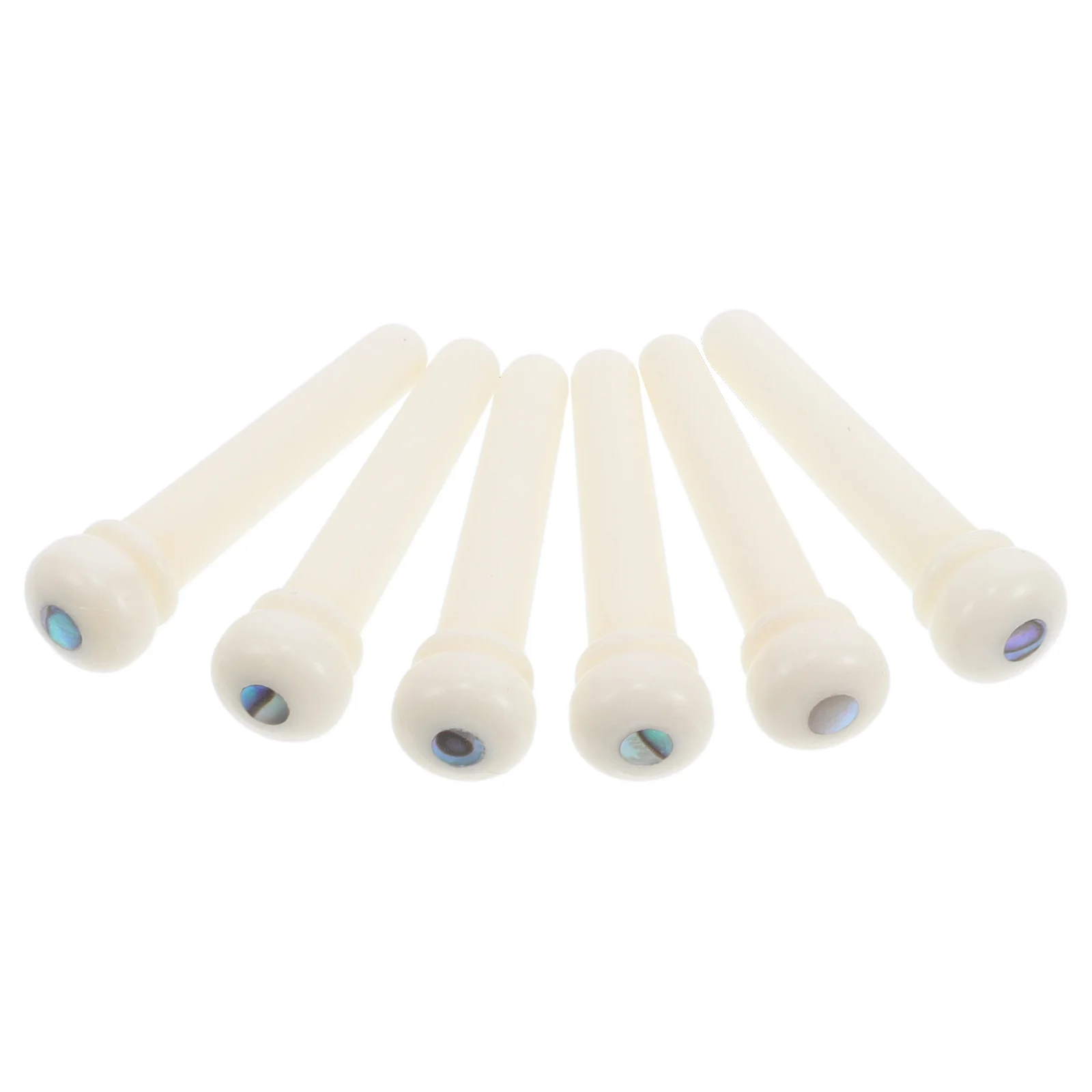 

6Pcs Acoustic Guitar Bridge Pins Bone Material Shell Inlay Elegant Design Stable String Fixing Effect Guitar Accessories