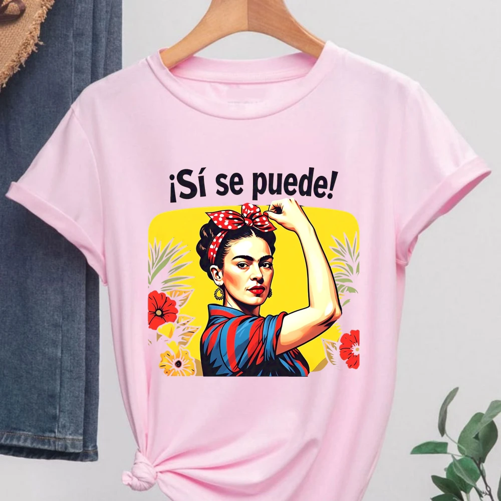 Frida Kahlo Inspired Women T-Shirt Cotton Short Sleeve Casual Summer Fashion Top for Women Gift Idea Creative Clothes