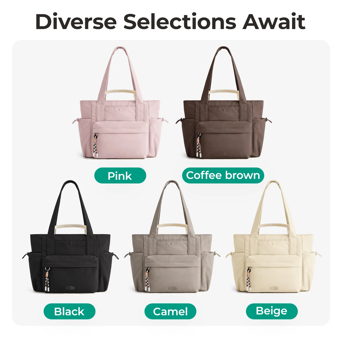 BAGSMART Damen-Tragetasche mit mehreren Taschen, wasserabweisende Schultertasche, für Pendler, Schule, Mama, Reisen, Freizeittasche – Detail 10