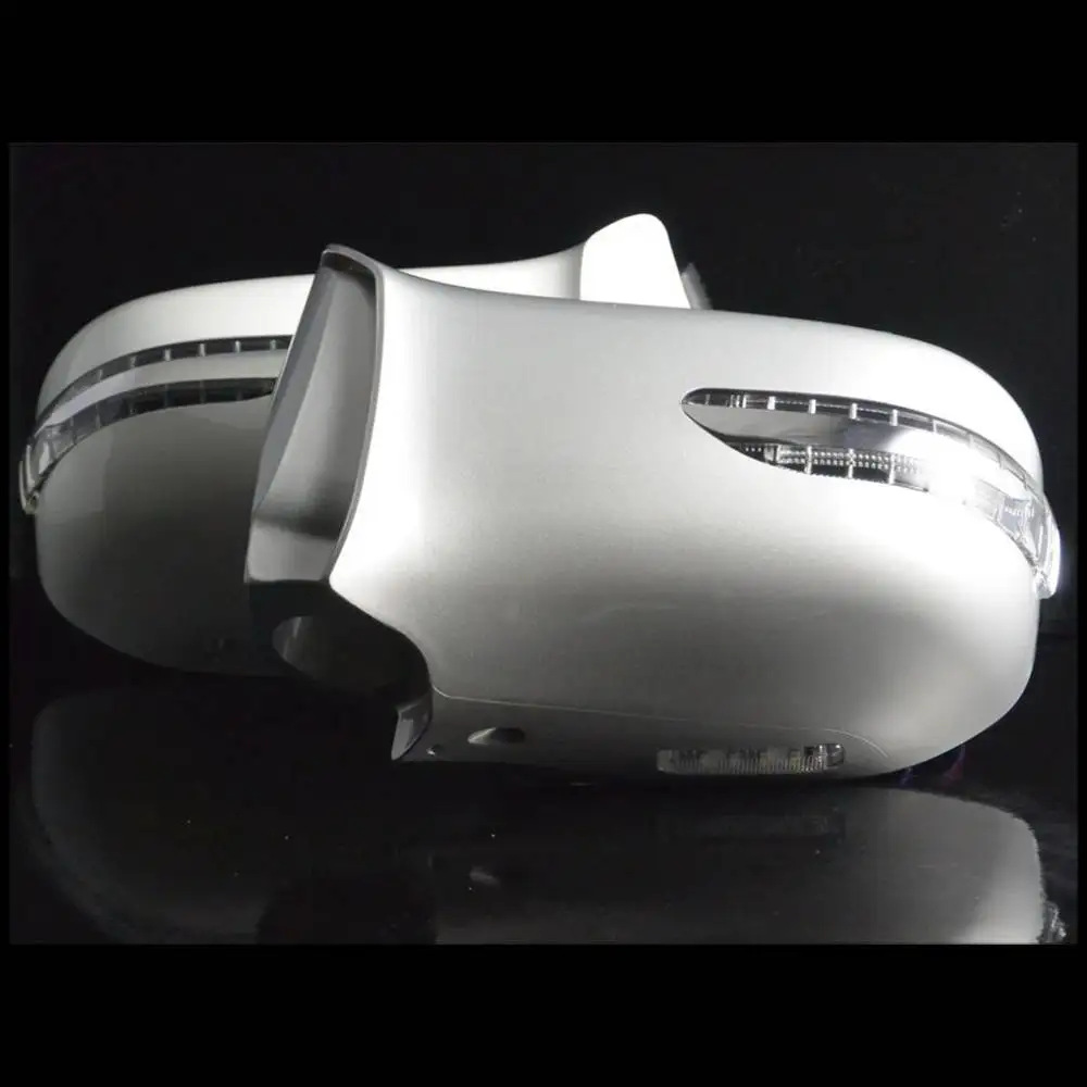 

Фонари для зеркал заднего вида автомобиля + накладки, совместимые с Nissan Elgrand E51, светодиодные ДХО 6000K + желтые указатели поворота + белая габаритная лампа