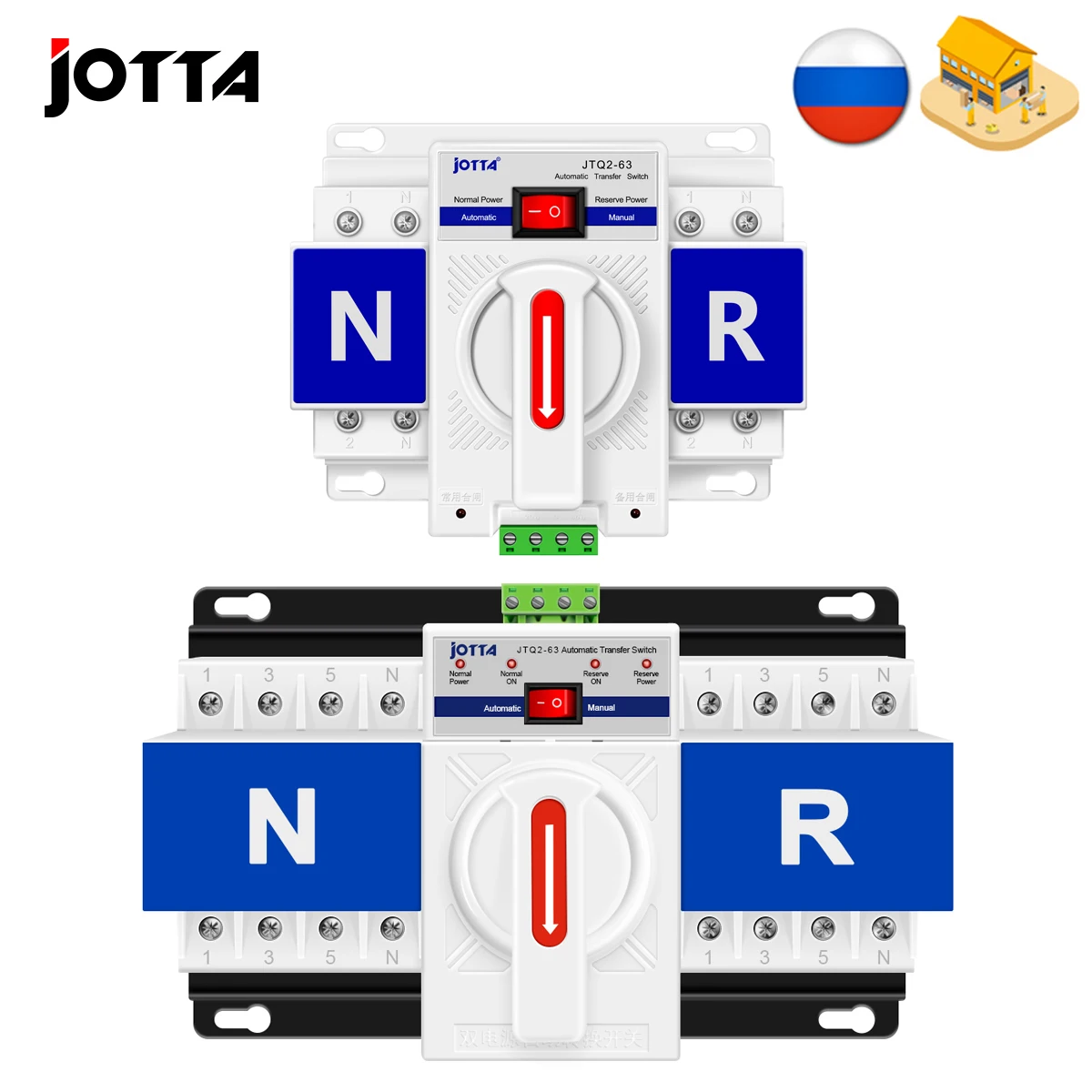 

2P/4P 63A 220V MCB Type White/Blue Dual Power Automatic Transfer Switch ATS Rated Voltage 220V /380V Rated Frequency 50/60Hz