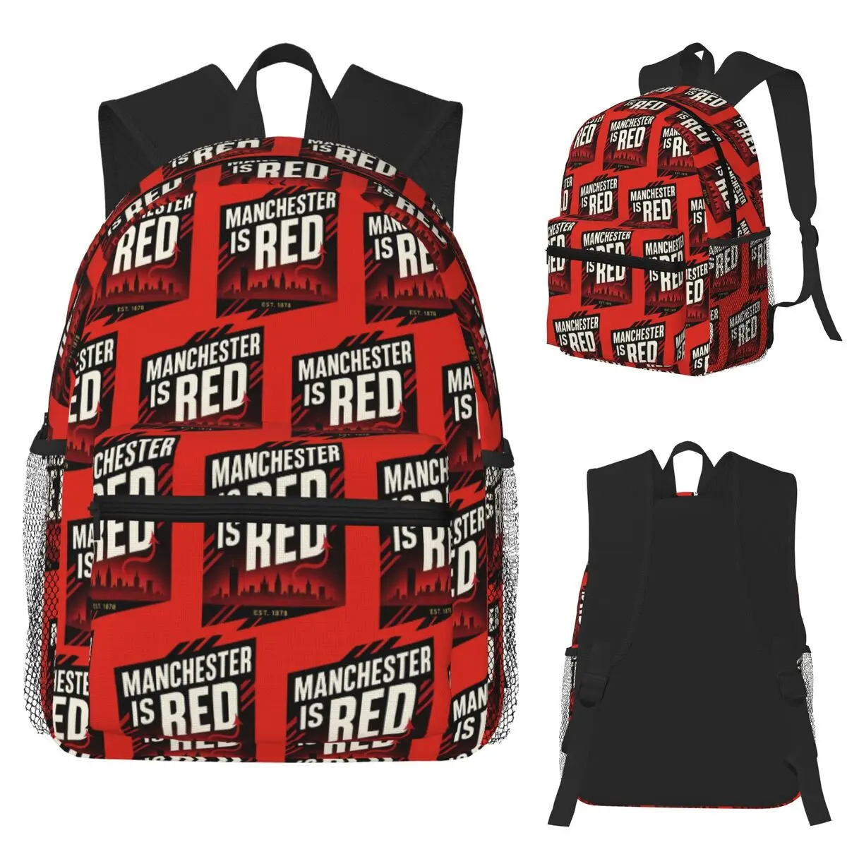 

Devils Of Manchester Manchester Is Red Backpack School Bag Hiking Travel Daypack for Men Women Fashion Bookbag Shoulder Bags