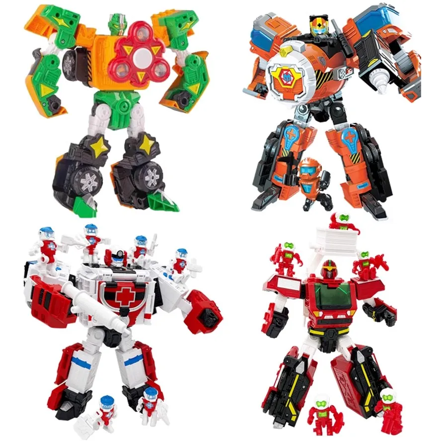 Original Hello Carbot The Save League Transformation Mecha Robot Korea 헬로카봇 Action Figures FIENT UNICREWZER Deformed Vehicle Toy