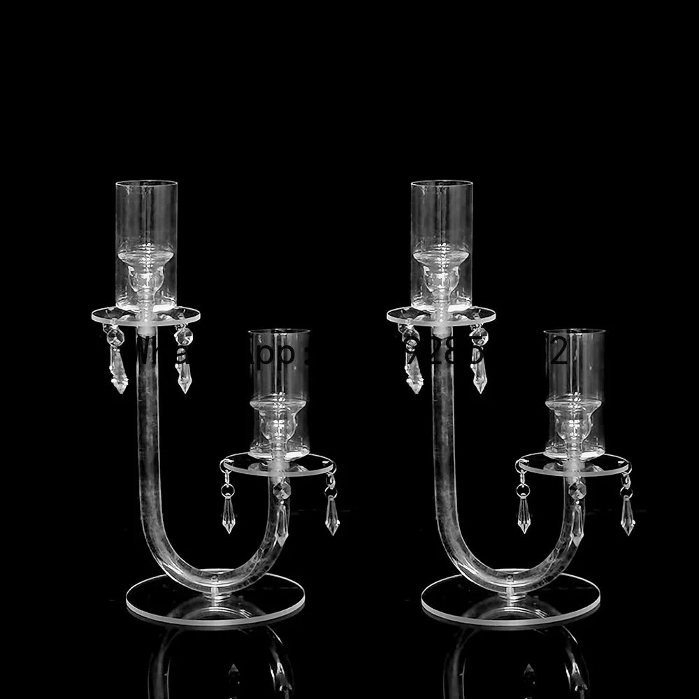

wedding props transparent acrylic candle holder party gathering table cake stand