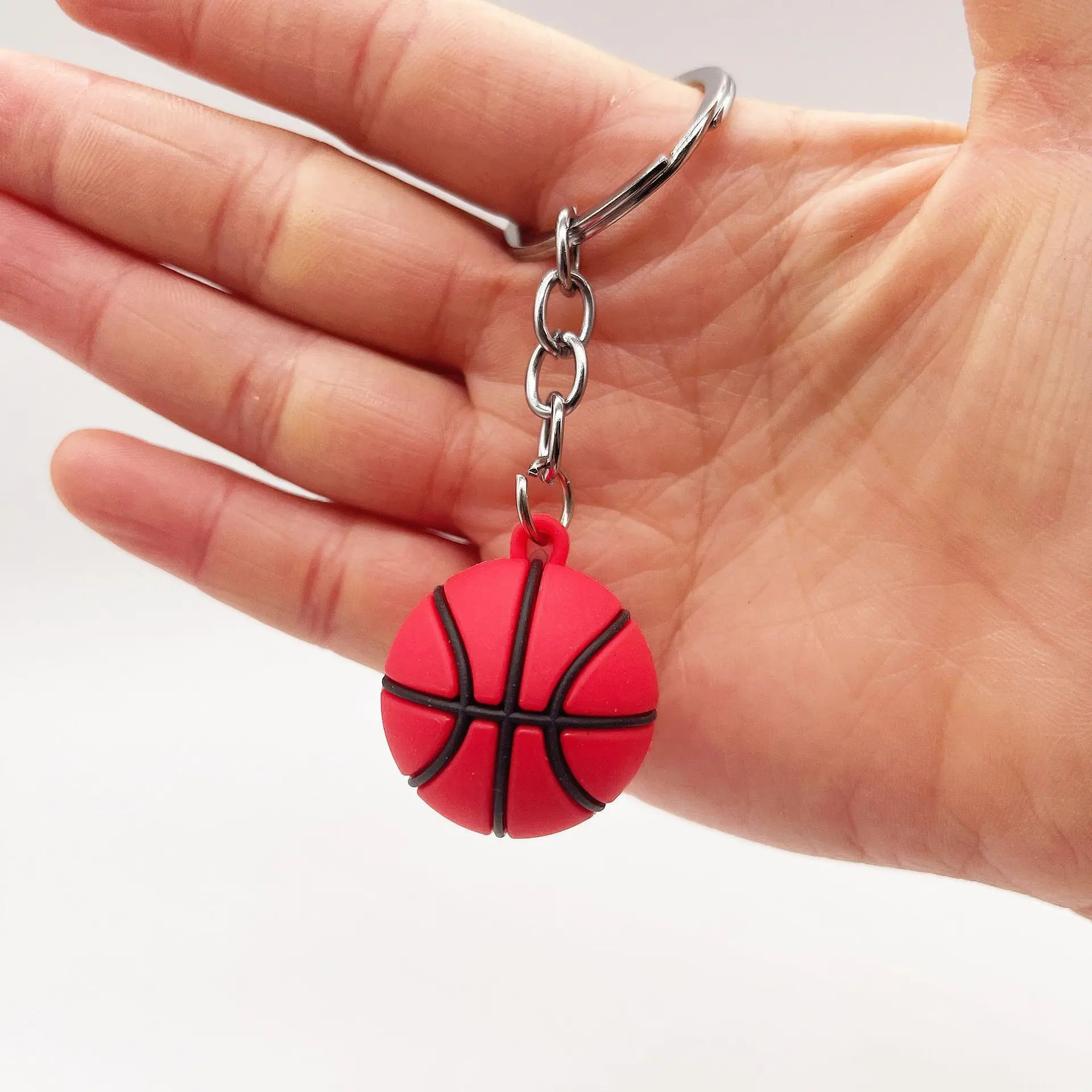 New Simulation Mini 3cm Football Key Chain Basketball Tennis Rugby Car Key Ring Ball Gift K5123