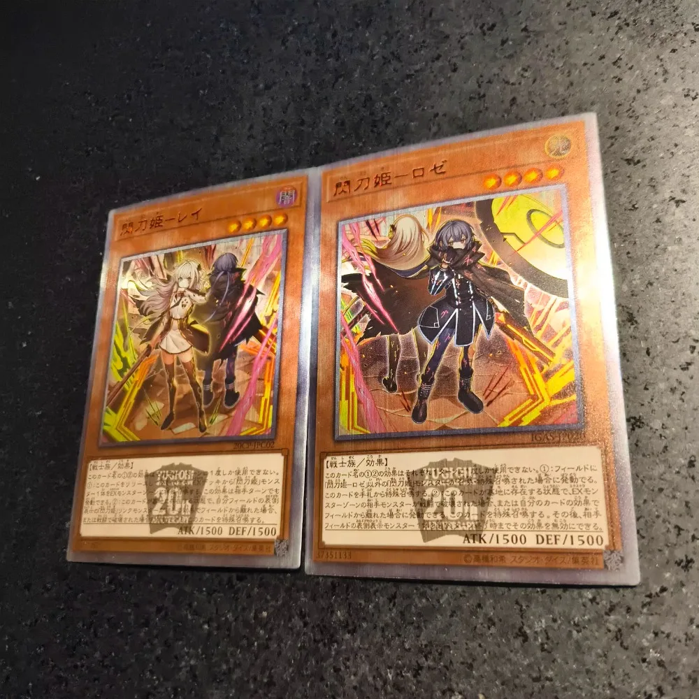 Yu-Gi-Oh! Sky Striker Ace-Raye Roze 2 pièces ensemble de cartes originales faites maison Anime jeu périphérique carte de Collection cadeau de vacances