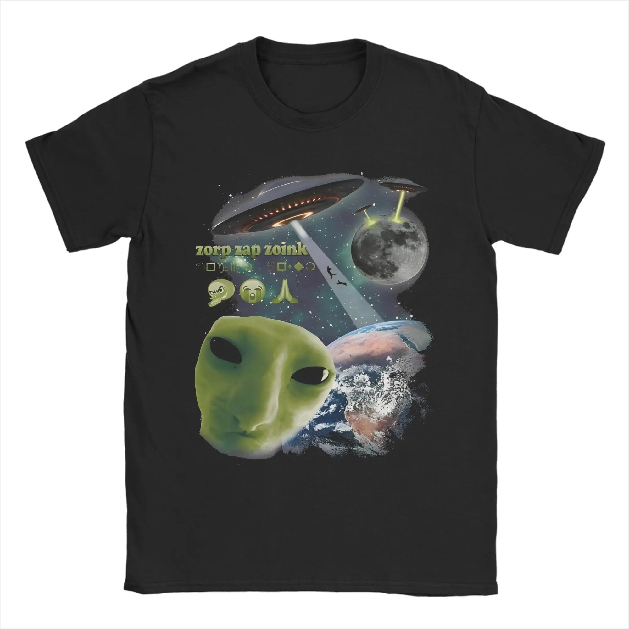 

Men Women Zoink Funny Alien Cat Meme T Shirt Cotton New Arrival T-Shirt Glorp Funny Alien Cat Brainrot Meme Clothing Outfits