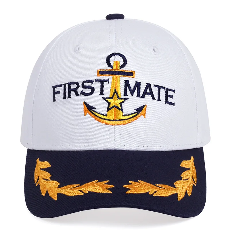 Captain First Mate Cap Costume Navy Marine Admiral Hat Sailor Boating Anchor Snapback Hat Adjustable